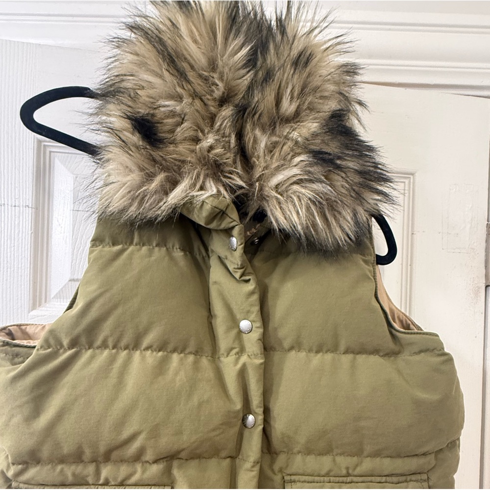 Ralph Lauren Denim & Supply Faux Fur Hooded Puffer Vest in Olive